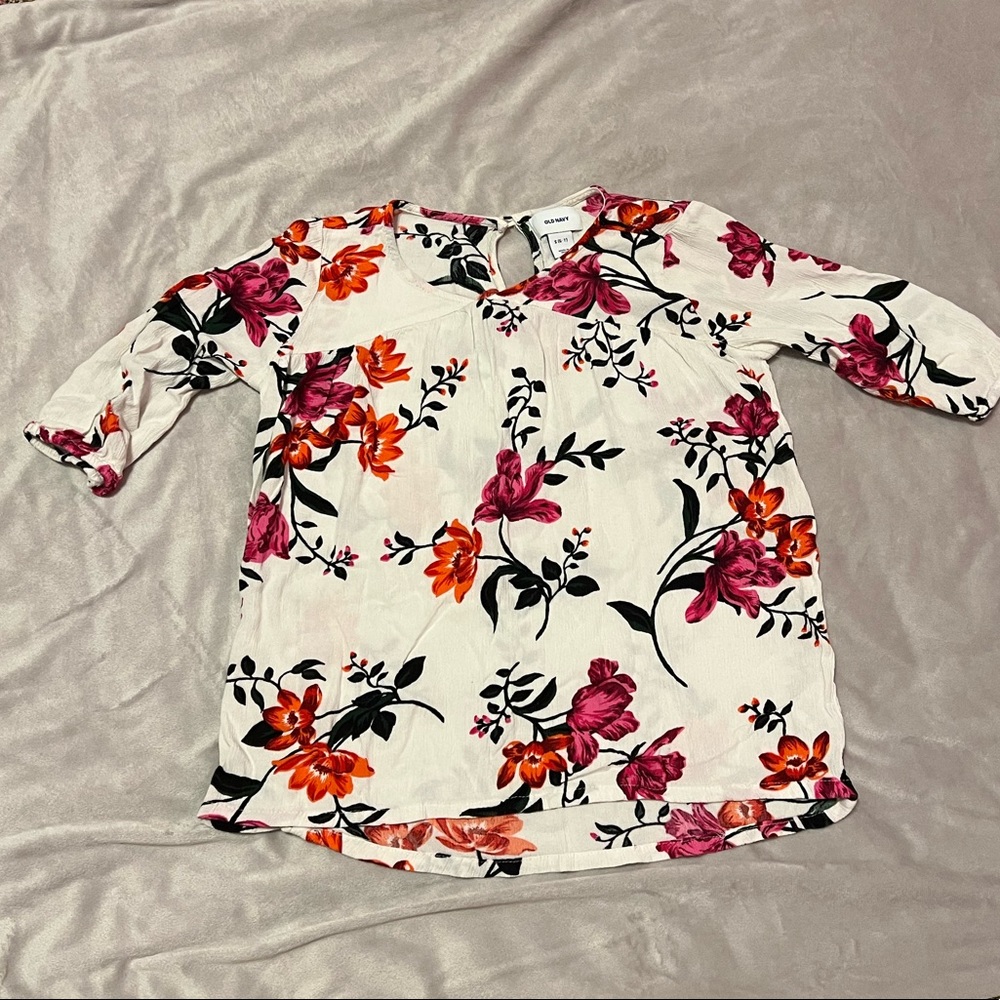 Girls Old Navy Floral Blouse S(6-7)